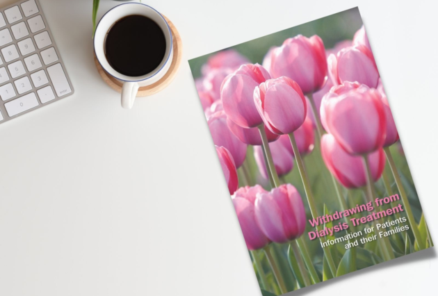 Book cover featuring tulips for booklet entitled: Withdrawing for Dialysis